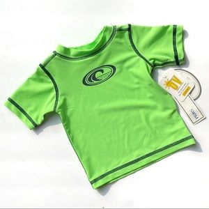 Koala Baby Swim Rash Guard Neon Highlighter Green NEW with minor flaw 3 months